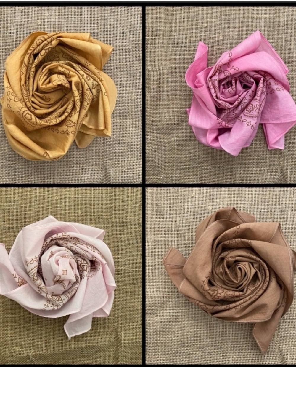 BANDANAS Bandana Set ⭐️NWT Set of 5 “ Rodeo Princess” Cotton Hand Dyed - Picture 4 of 15
